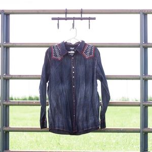 Rock 47 Black and Red Western Riding Shirt